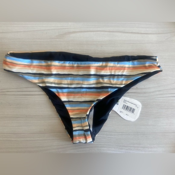Prana Other - NWT PrAna Gemma Reversible Bikini Bottom Water Stripe Womens Size Small UPF 50
